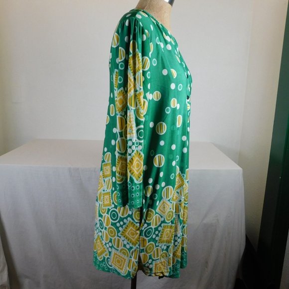 R&B Collections Women Green Yellow Tunic Blouse Shirt Top Plus Size 1X New Tags - Picture 4 of 12